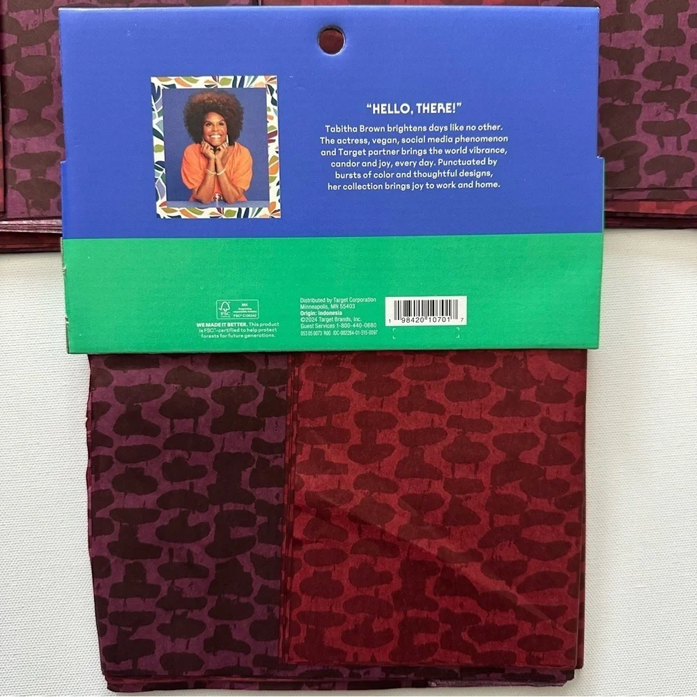 Tabitha Brown Burgundy Tissue Paper Set of 3 packs